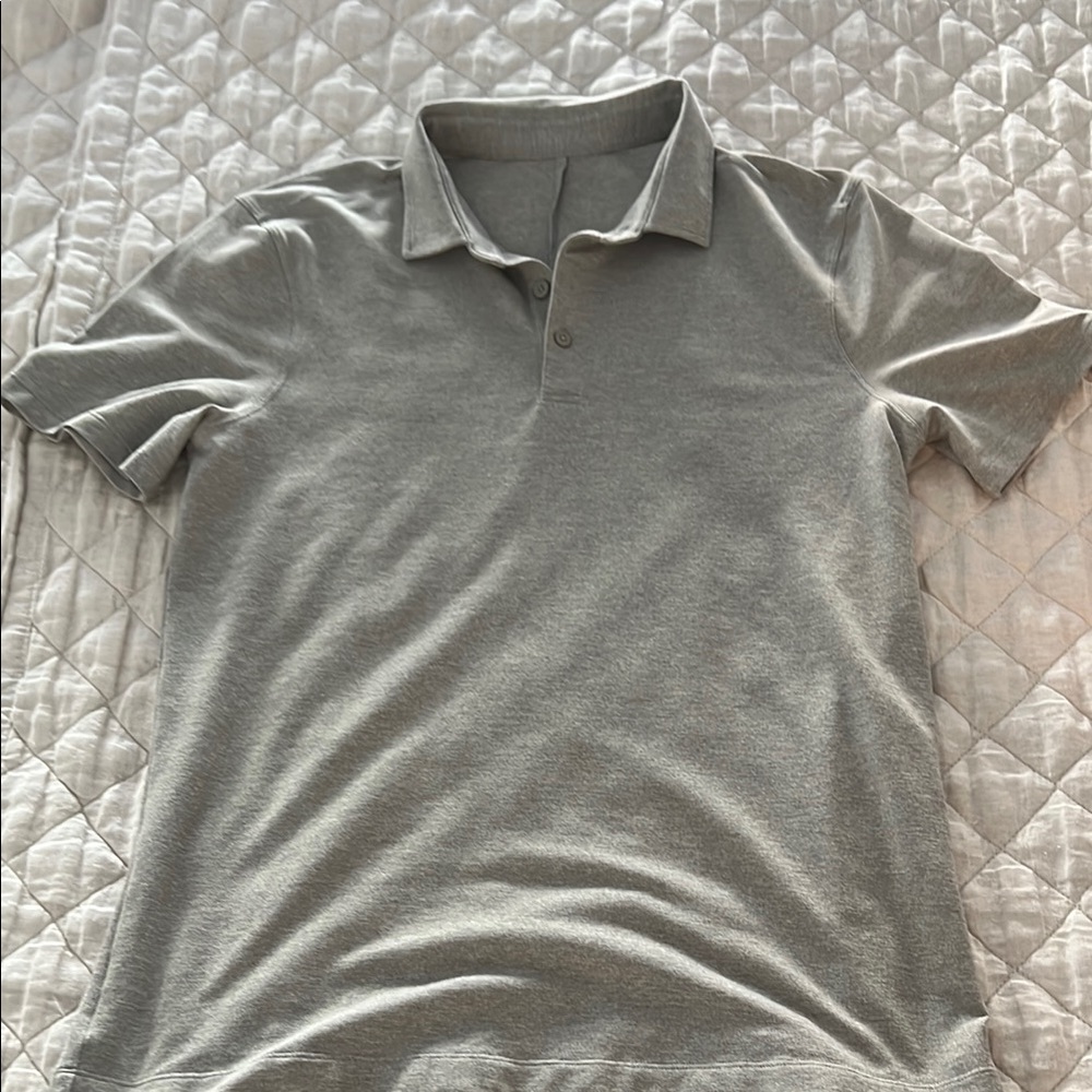 Men's Tan Lululemon Evolution Short Sleeve Pique Polo